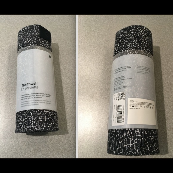 Lululemon The Towel*Printed Ice Grey Black NWT - Picture 2 of 4